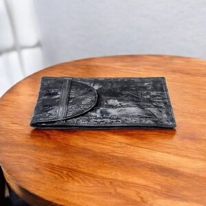 Vintage Eel Skin Glasses Or Cigar Case Black Pil's Korea 7 In